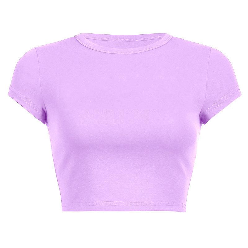 Y2K Women's Summer Solid Color Short T-shirt