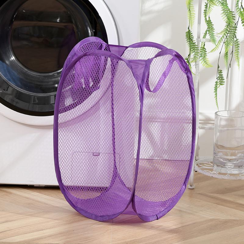 Foldable Hand-Held Laundry Basket Dirty Clothes Storage Grid Basket Household Organizer for Clothes Home Storage Toy Basket