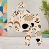 Girls Abstract Printed Hooded Long Sleeve Kangaroo Pocket Top Cuffed Pants Two Piece Set