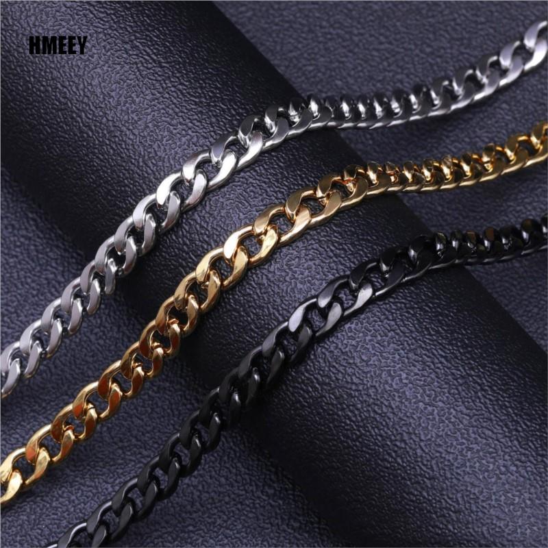 Hmeey Stainless Steel Chain Necklace Long Hip Hop for Women Men On The Neck Fashion Jewelry Gift Accessories Silver Color Choker