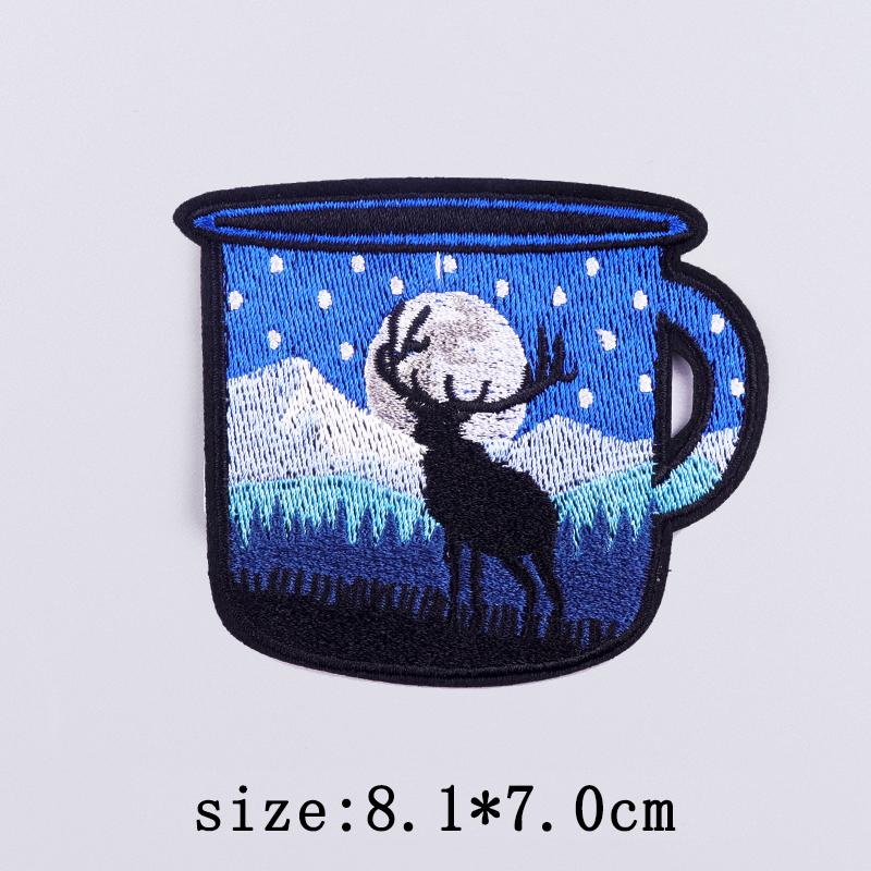 Wilderness Patch Iron On Patches For Clothing Outdoor Embroidered Patches On Clothes Camping Embroidery Patch Hook Loop Stickers