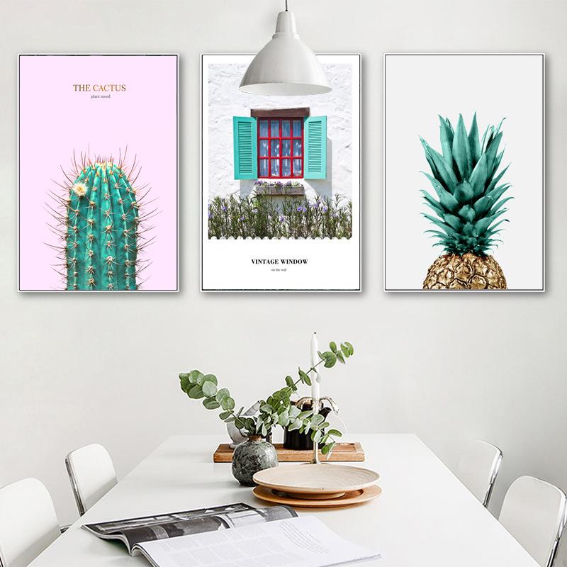 Amerikanische dekorative Malerei Wohnzimmer Kaktus Ananas Fensterbank Sofa  Hintergrund Leinwand nordische hngende Malerei Wandkunst gnstig kaufen   Preis, kostenloser Versand, echte Bewertungen mit Fotos  Joom