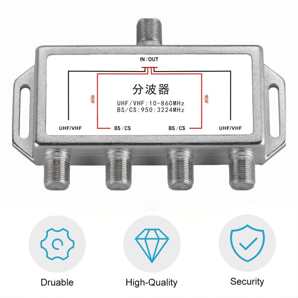 4 in 1 4 Way Satellite Splitter TV Signal Cable Mixer 4K8K 10-3224MHz SAT/ANT Diplexer Satellite Separation RF Dropshipping