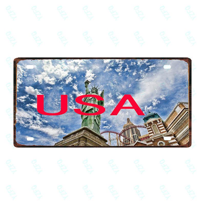 Spain Thailand France Chile City Metal Sign Tin PlateTravel Souvenir Vintage Poster Bar Wall Shop Home Decor 6x12 Inch DC-0109B