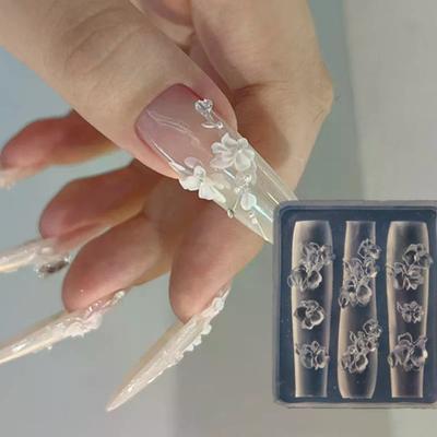 Flowers Nail Silicone Relief Flower Basket Shape Nail Art Mold 3D Nail Decoration Accessories Manicure Tool
