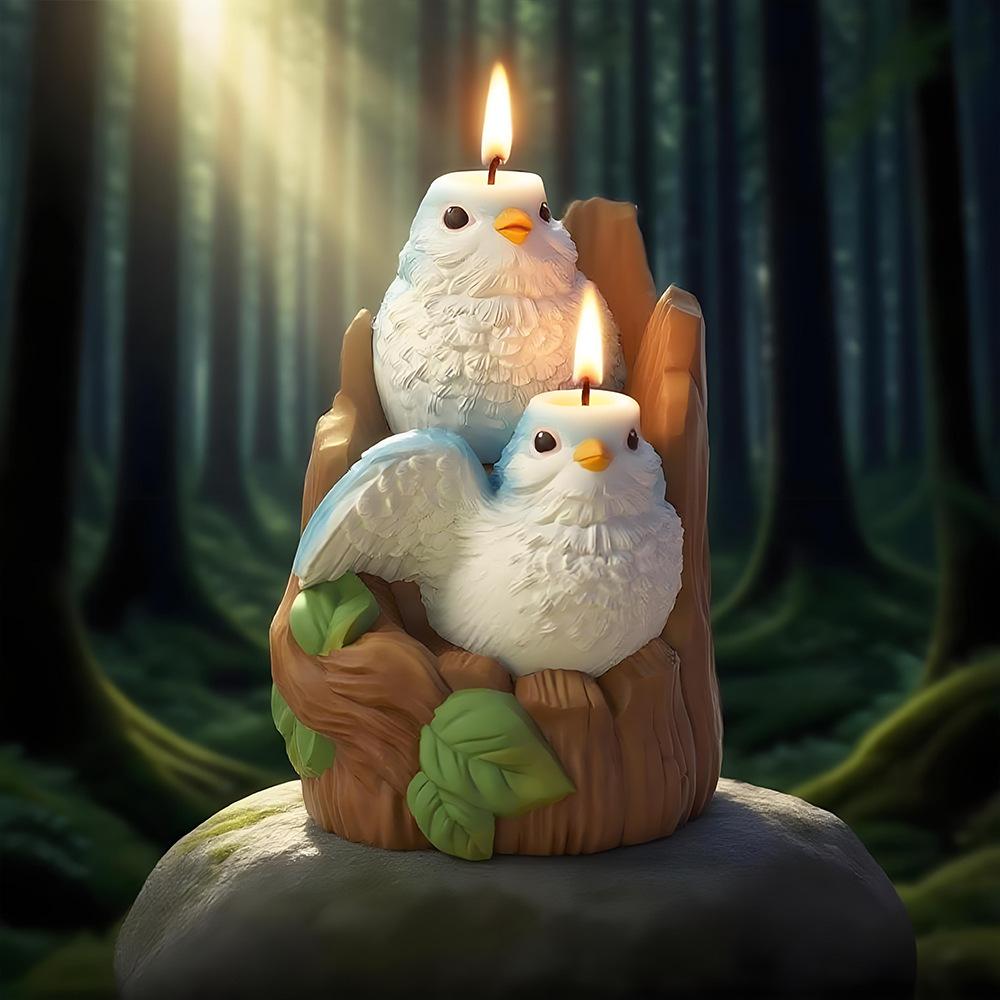 High-Quality Silicone Bird Stump Candle Mold for Aromatherapy and Desktop Decoration DIY