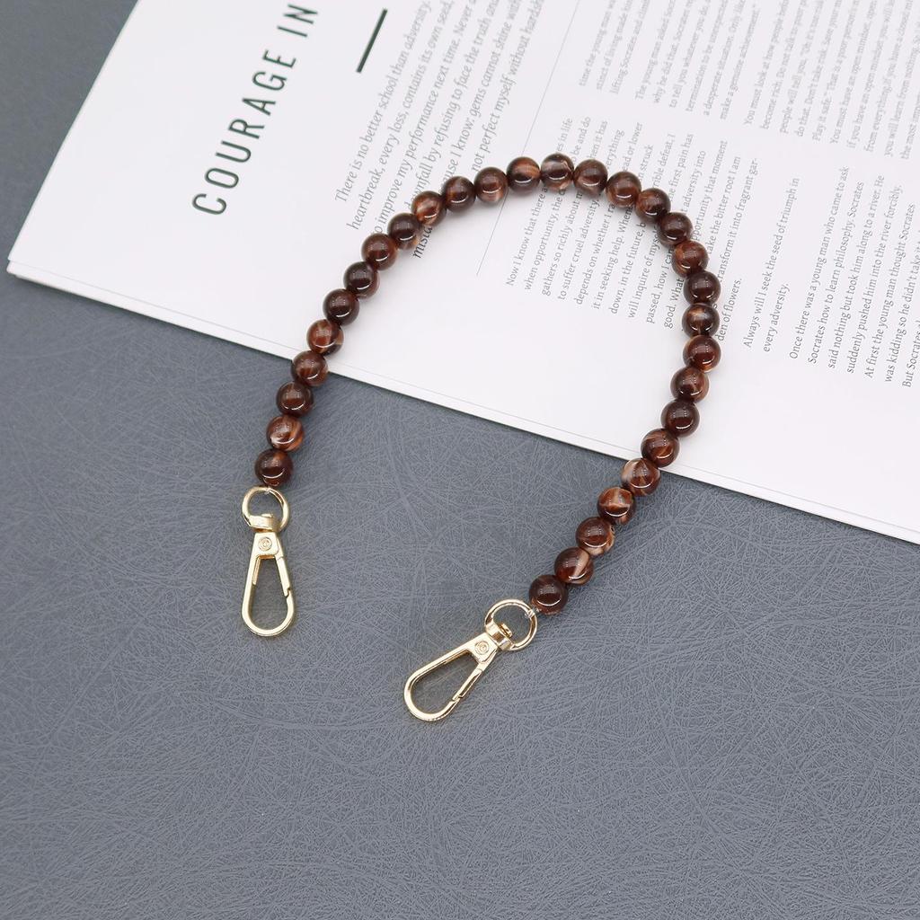 Two-tone Coffee Leopard Bee Print Chain Handbag with Crossbody Shoulder Strap