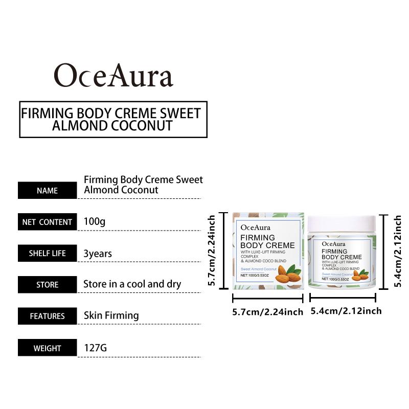 Oceaura Sweet Almond & Coconut Body Lotion Hydrate Moisturize Even Skin Tone Nourish Daily Body Care Cream