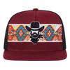 Men Western Cowboys Geometric Patterns Embroidered Hip Hop Hat Mesh Hat Outdoor Sunscreen Leisure Hat Spring Autumn Travel Tourism Beach Vacation