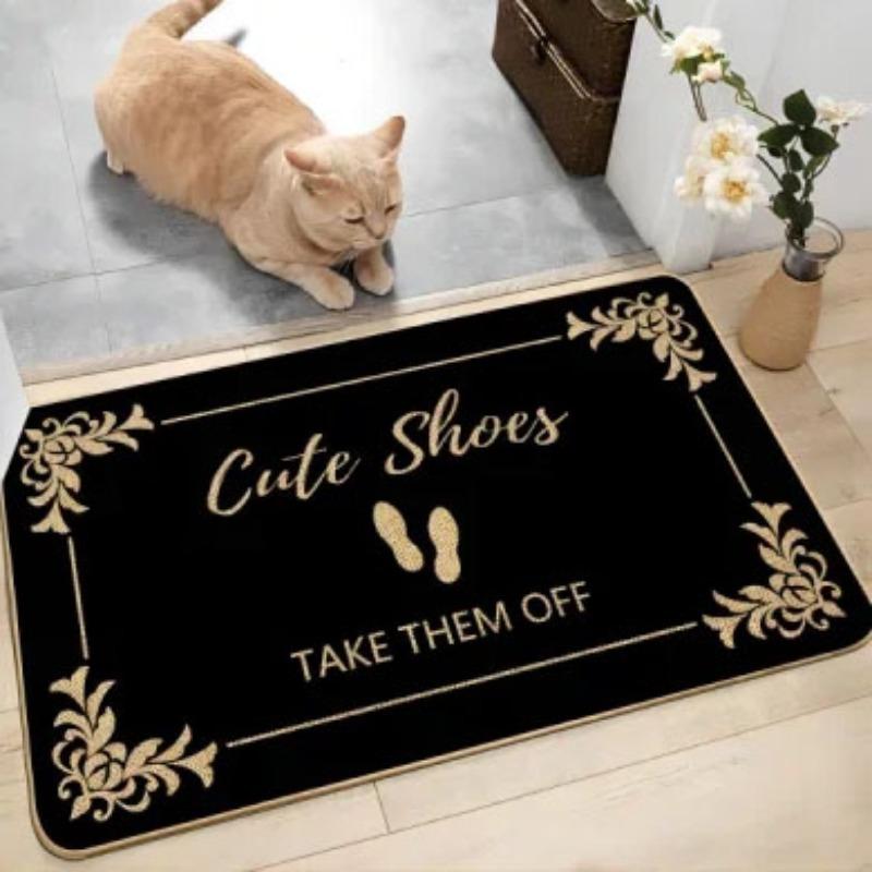 Tappetino di Benvenuto Divertente Si Prega di Togliere le Scarpe Decorazione per Pavimento Ingresso Tappeto Antiscivolo Caduta Polvere Soggiorno Camera da Letto Tappeto per la Casa