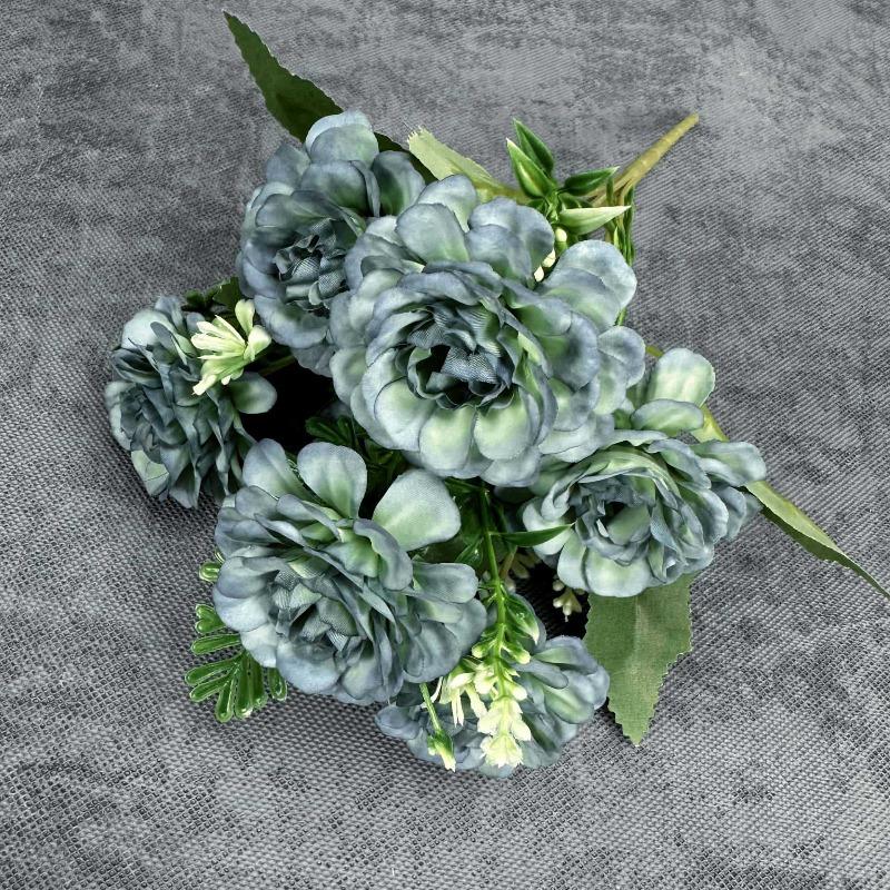 Simulated 7-head Hibiscus Rose Bouquet for Home Decoration, Wedding Scene Arrangement, Handcrafted Artificial Flower Ornaments