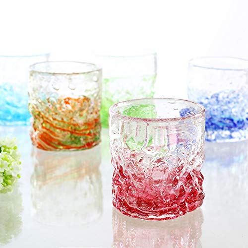 Kubakasa Ryukyu Glass Rock Glass - Okinawa Souvenir - Firefly Coral Glass - Gold Red - Glow-in-the-Dark