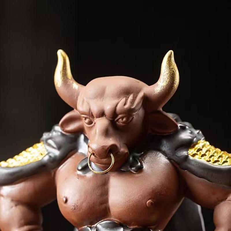 Ceramics Bull Demon King Statue Chinese mythology Characters from TV's Journey to the West Home, Office Decoration Accessories