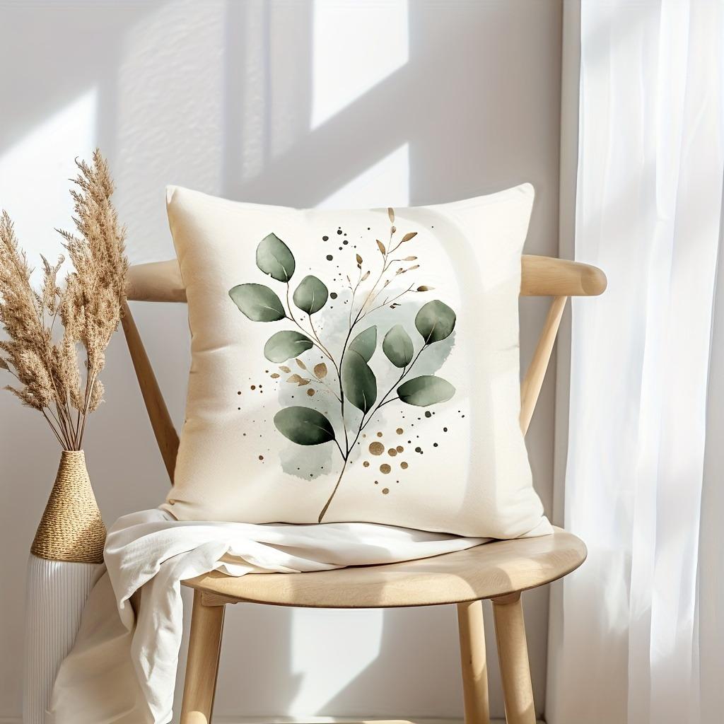 Floral Leaf Pattern Printing Pillowcase Modern Minimalist Home Bedroom Room Decoration Living Room Sofa Cushion Cover