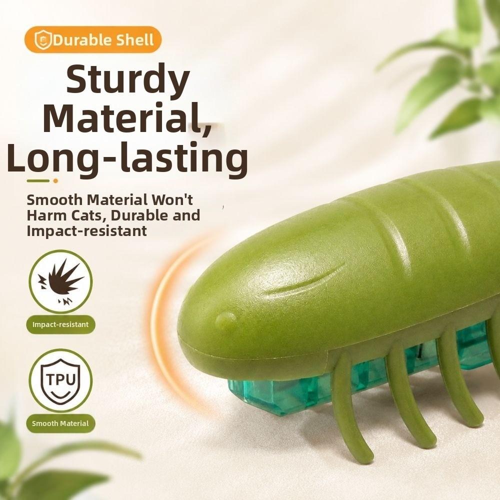 Interactive Play Electric Cat Chasing Beetle Toy Replaceable Battery Release Energy Jumping Bug Cat Toy Sturdy TPU