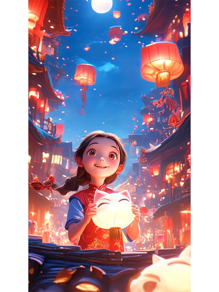 5D Cartoon Diamond Painting Anime Character Landscape Full Round Square Mosaic Embroidery Cross Embroidery Set Home Decoration