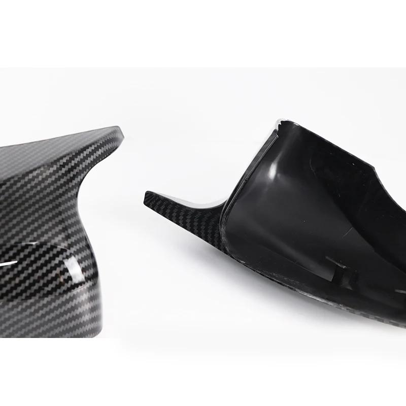 Black Sports Style Rear Mirror Cover Replacement with Carbon Fiber Pattern for Volkswagen VW Golf6 MK6 2008-2012