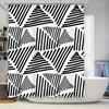 Black and White Striped Bath Shower Curtain Home Decor DIY Pattern Modern Waterproof Fabric Bathroom Decor 3D Printing Black Whi