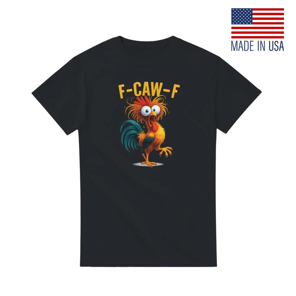 

F-CAW-F Funny Letter Graphic Unisex T-Shirt Minimal Humor Tee Reprint 2XL