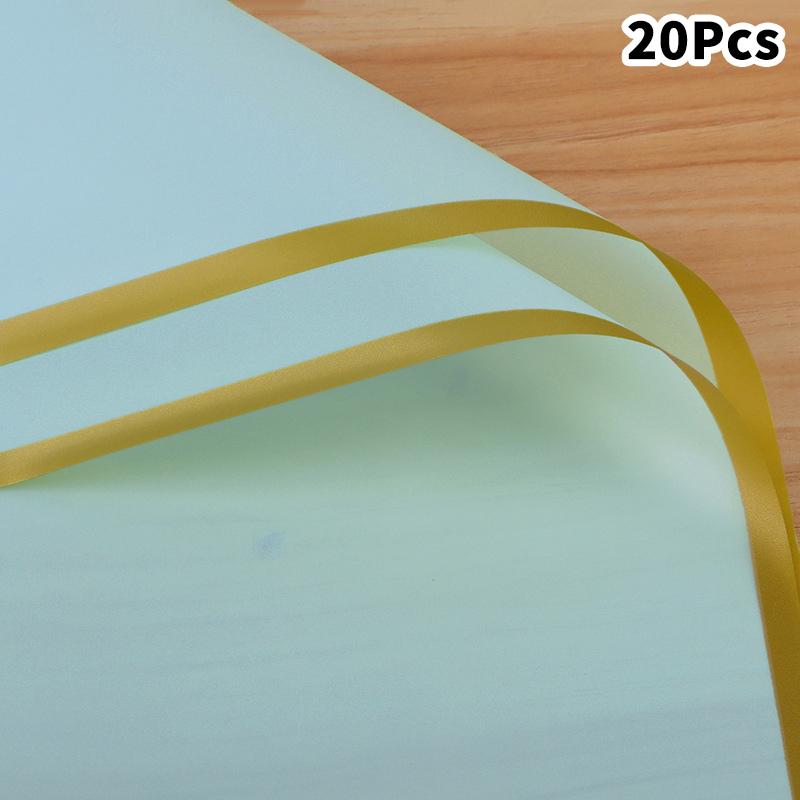 20 Stück Bunte Blumenwickler Goldener Rand DIY Geschenkstrauß Verpackungspapier Blume Wasserdicht Blume Dekoration