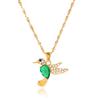 Youthway Cute Zircon Little Bird Pendant Necklace For Women  Gold Plated Stainless Steel Necklace Fashion Jewelry Girls Gift