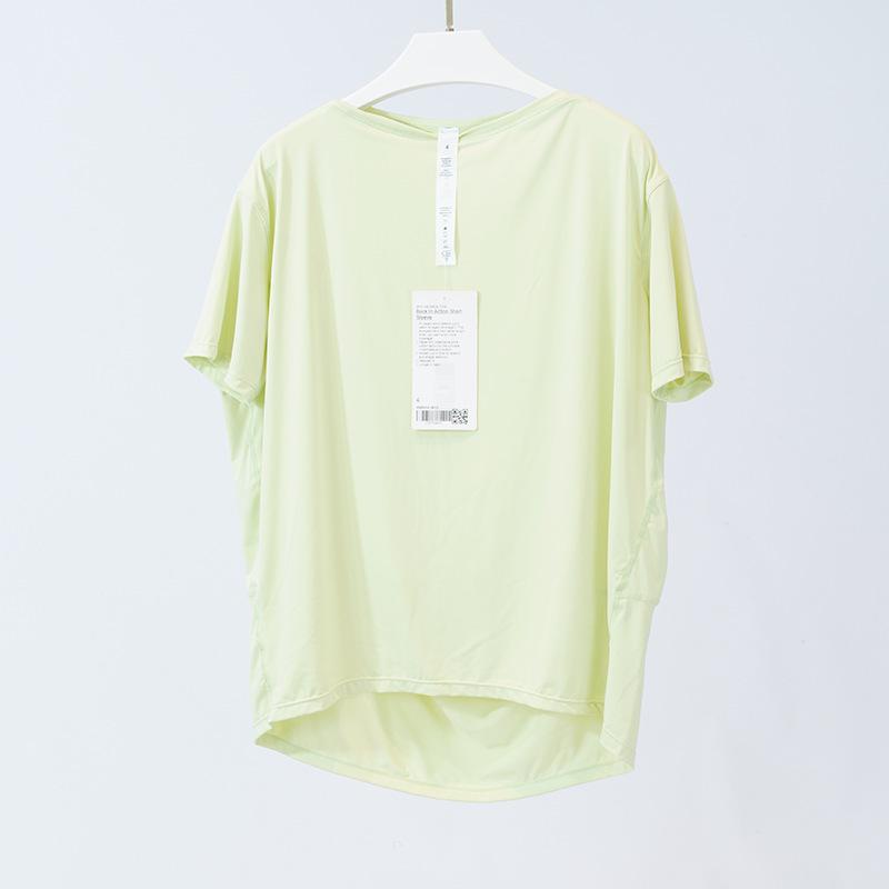 Damen Sommer Eisiges Nylon Yoga Top - Sonnenschutz, Atmungsaktiv, Hohe Elastizität, Lockere Passform, Bequemer Kurzarm für Fitness