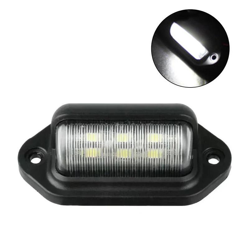 1/2Pcs Car License Plate Lights 6 LED 500LM Universal Auto Truck Bus Motorcycle Taillight Night Safety Driving Side Lamp Light
