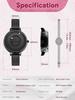 EUTOUR Women's Magnetic Quartz Watch, Minimalist Casual Analogue Watch, Stylish, Waterproof, 36mm, Black Dial, Black Stainless Steel Band, Mesh Strap