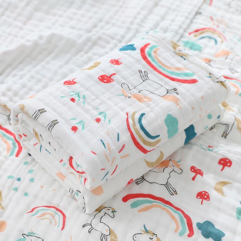 Baby Gauze Bath Towels Cloth Comfortable Anti-Pilling 4-Layer Gauze Newborn Blanket Baby Swaddle Wrap