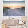 TUGCAY Ocean Beach Tapestry Sunset Seabird Seaside with Grass Wall Hanging Tapestries Nature Landscape Tapestry for Bedroom Living Room Dorm Decor,