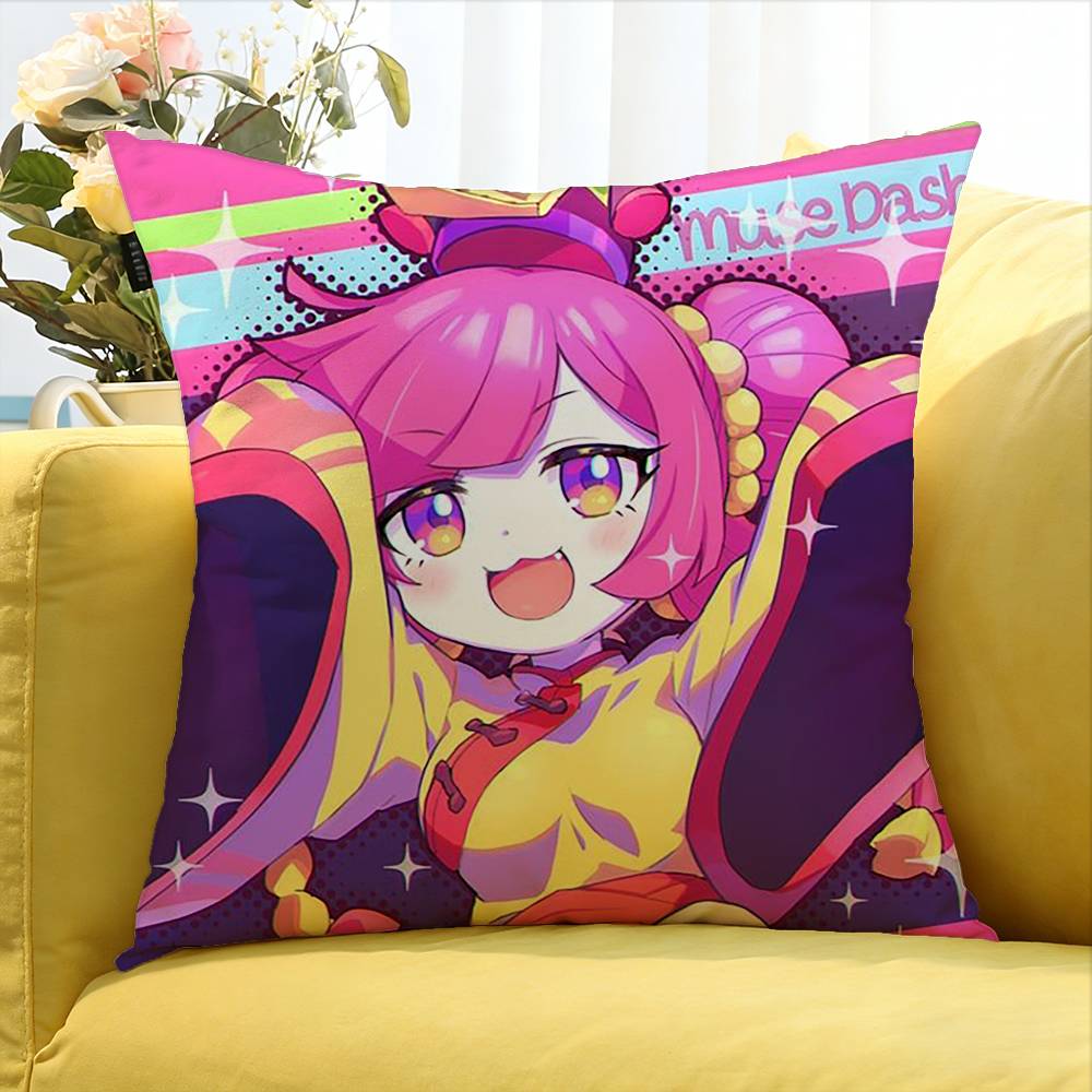 Game Marija Rin Muse Dash   Various Sizes Square Pillow Case For Car Home Bedchamber Decor