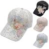 Embroidered Flowers Baseball Cap Lace Design Mesh Breathable Duck Tongue Hat Sun Protection Rebound Cap For Women Girls