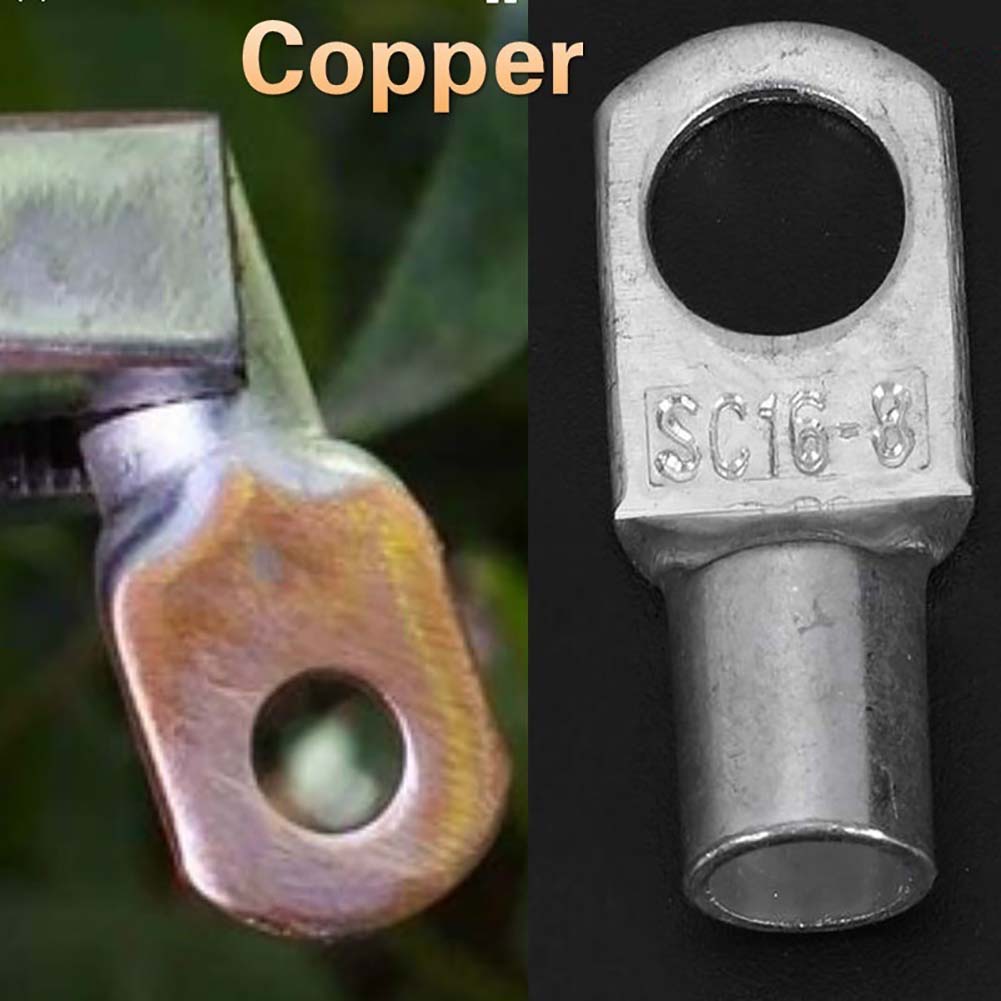 60Pcs SC Tinned Copper Lug Ring Wire Connectors Heavy Duty Copper Wire Lugs Connectors