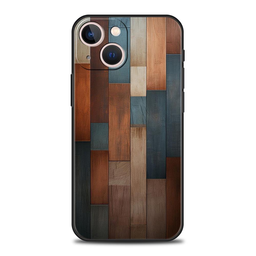 Luxury Vintage Wood Grain Pattern Phone Case Cover for iPhone 17 16 15 14 13 12 11 Pro Max 17 Air Plus Shockproof Soft TPU Shell