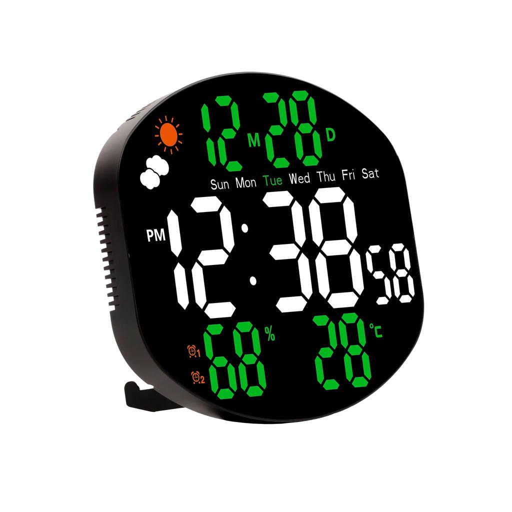 Simple LED Wall Clock Living Room Multifunctional Electronic Clock Silent Temperature and Humidity Alarm Large Screen Clock