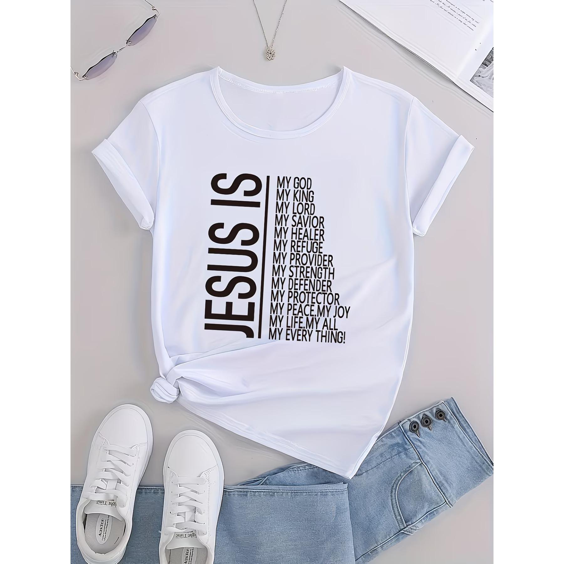 Fashionable Loose-Fit Letter Print Sports T-Shirt S белый