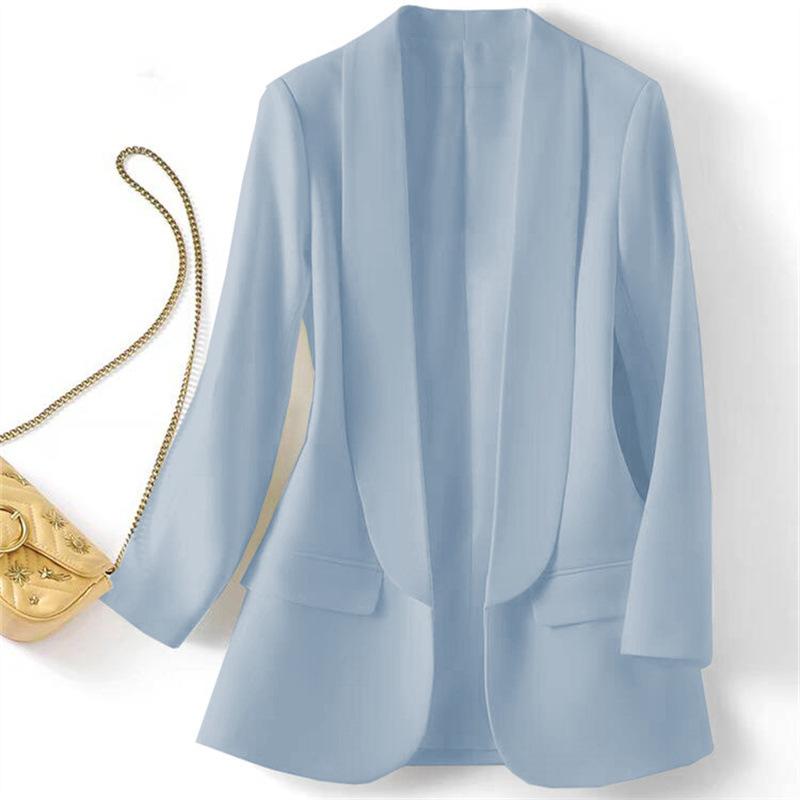 Spring and Autumn Hot Style Commuting Solid Color Collar Long Sleeve Coat for Women