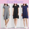 Damen Sommer Kurzarm Lässige Sommerkleid Tops Mini T-Shirt Kleid In Lebhaftem Modal