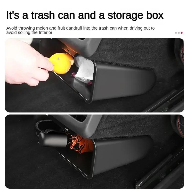 for Tesla Model Y Juniper 2026 Under Rear Air Outlet Storage Organizer Box Rear Seat Trash Can Model 3 Highland Accessories 2025