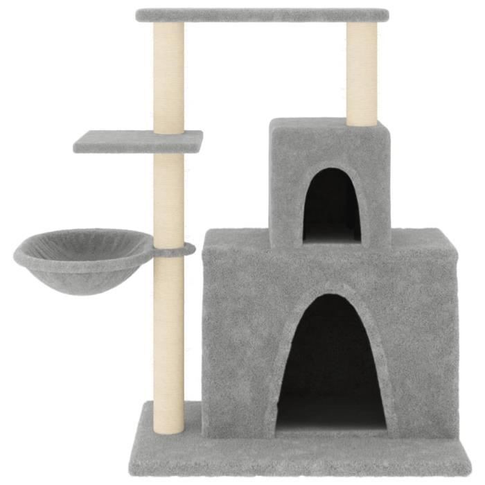 VidaXL Cat Tree with Sisal Scratching Posts Light Grey 83 Cm 171766