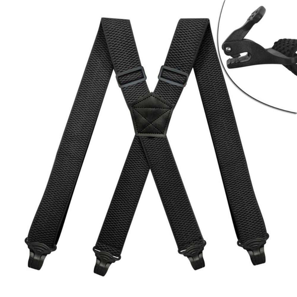 X Back 4 Clips Elastic Braces Vintage Trouser Straps Belt Fashion Braces Suspenders  Men Women
