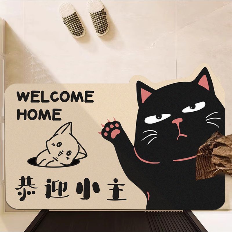 Diatom Mud Mat Cartoon Cat Bathroom Absorbent Quick Drying Mat Household Bathroom Door Wear and Non-slip Mat