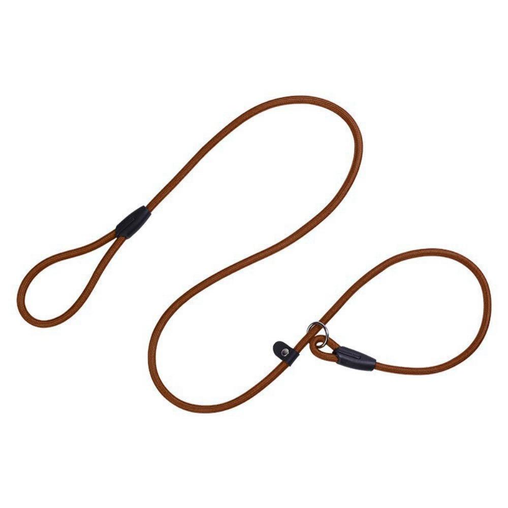 

New Strong Nylon Nylon Pet Leash 130cm Length Design Dog Slip Rope Leash Adjustable Slip Rope Dog Training Leash Pet Control коричневый