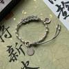 Handmade Braided Bracelets For Women Men Chinese Yin-Yang Peace Charm Double Layer Stackable Bead Bangle Adjustable Jewellery