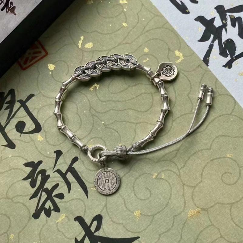 Handmade Braided Bracelets For Women Men Chinese Yin-Yang Peace Charm Double Layer Stackable Bead Bangle Adjustable Jewellery