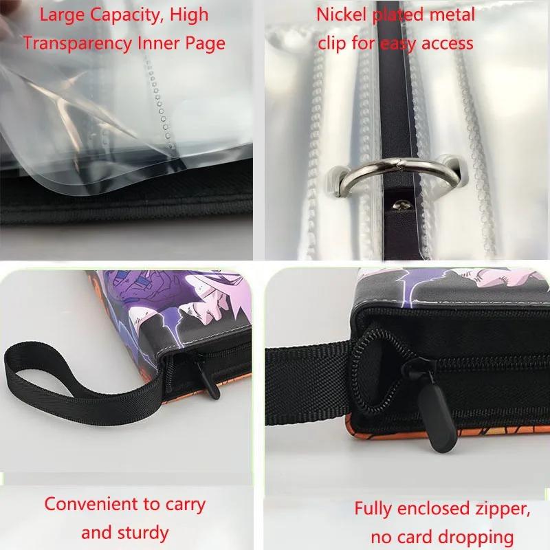 400/900pcs NARUTO Card Binder Book Folder 4/9 Card Slots Game Card Collections Double Pocket Zipper Collector Album Holder