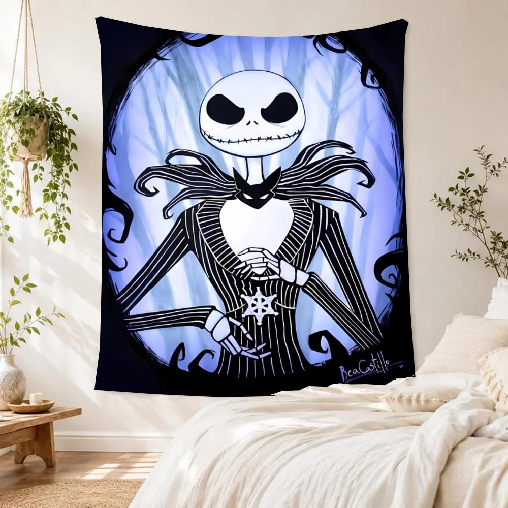 Jack Skellington Vintage Tapestry Nordic Minimal Made For Living Room Balcony Studio Wall All Season Exotic Pattern Gift For Friends Family