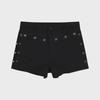 High Waist Slim Straight Black Rivet Casual Shorts for Women - Summer American Style Skinny Jeans