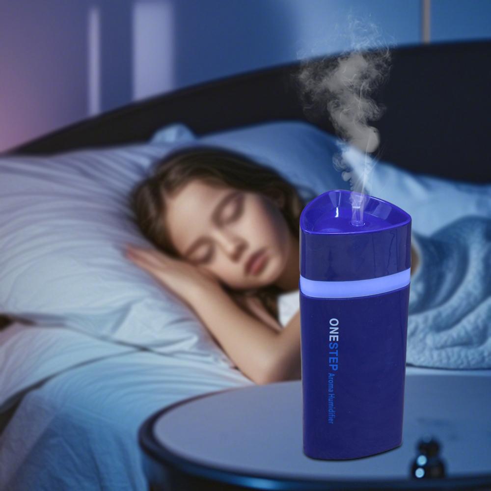 

Triangle Mini Humidifier Auto Shutoff, Quiet Operation, USB-Powered with Timer for Desk, Bedroom & Travel синій