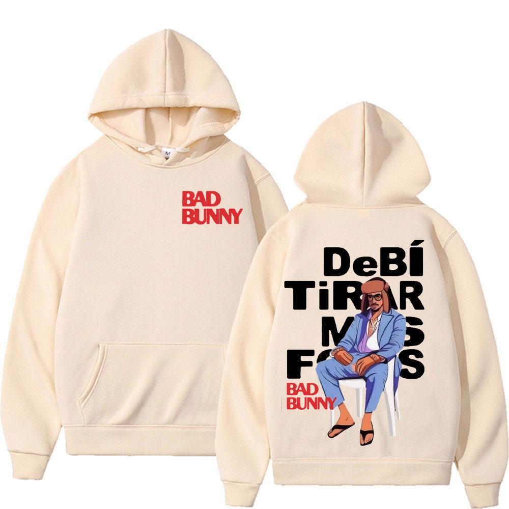Rapero Bad Bunny Debi pull more photo album DTMF Merch men's hoodie Fashionable casual retro high-quality hoodie